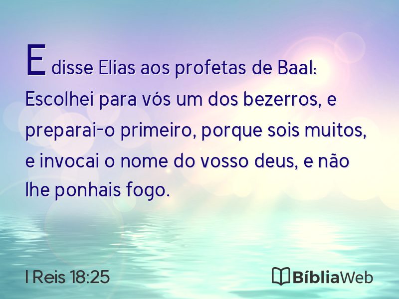 I Reis 18:25 em imagem para compartilhar