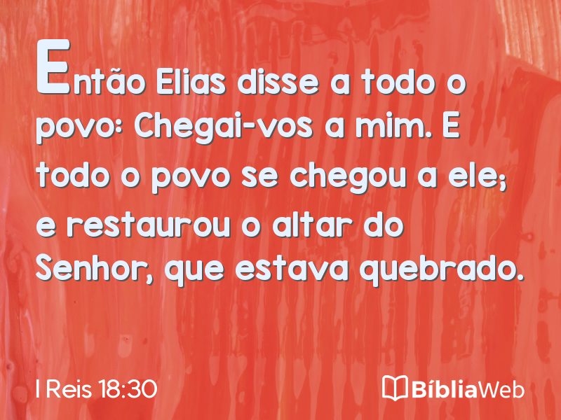 I Reis 18:30 em imagem para compartilhar