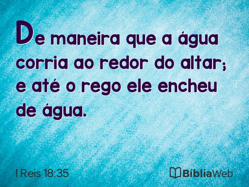 I Reis 18:35 em imagem para compartilhar