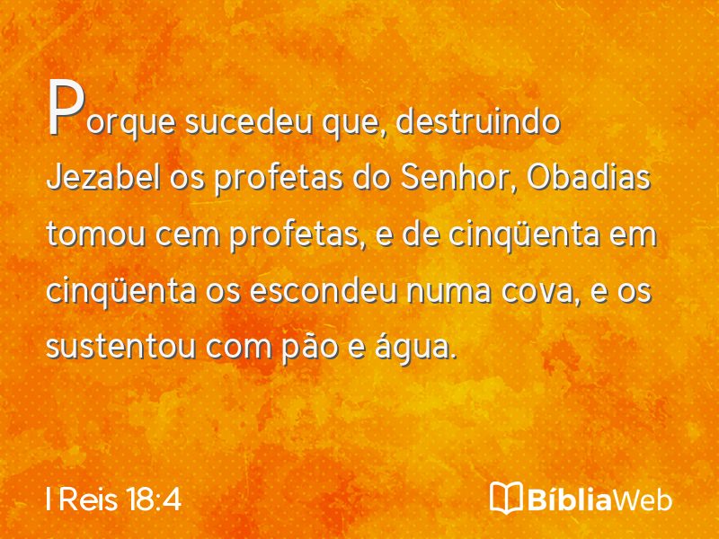 I Reis 18:4 em imagem para compartilhar