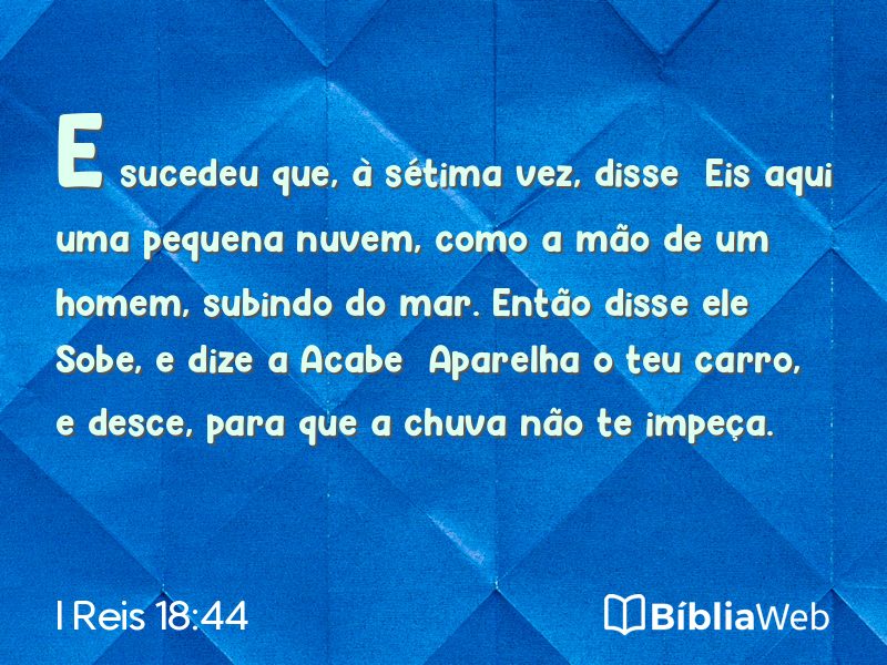 I Reis 18:44 em imagem para compartilhar