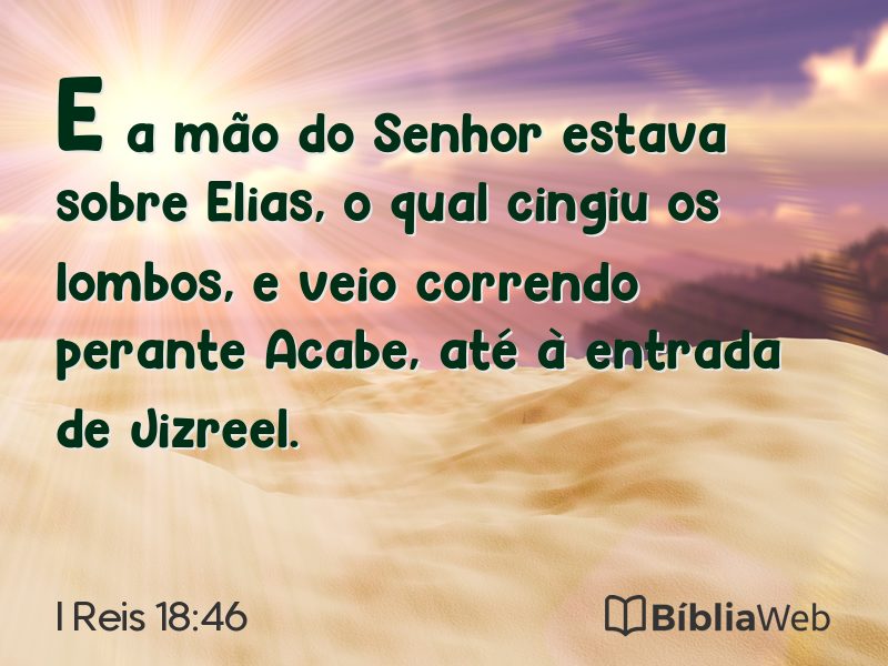 I Reis 18:46 em imagem para compartilhar