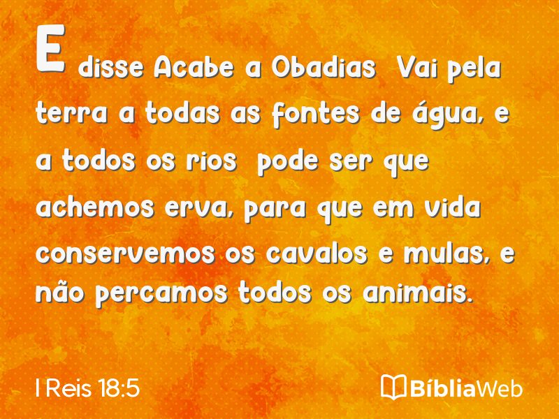 I Reis 18:5 em imagem para compartilhar