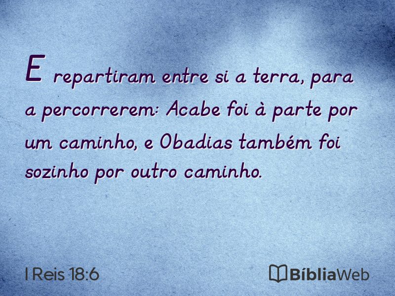 I Reis 18:6 em imagem para compartilhar
