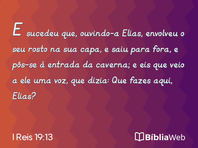 I Reis 19:13 em imagem para compartilhar