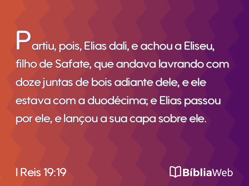 I Reis 19:19 em imagem para compartilhar