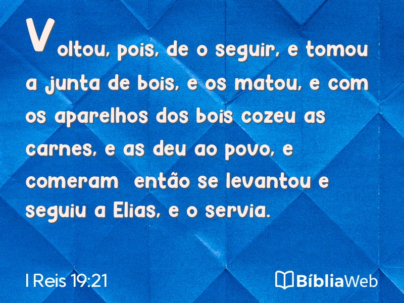 I Reis 19:21 em imagem para compartilhar