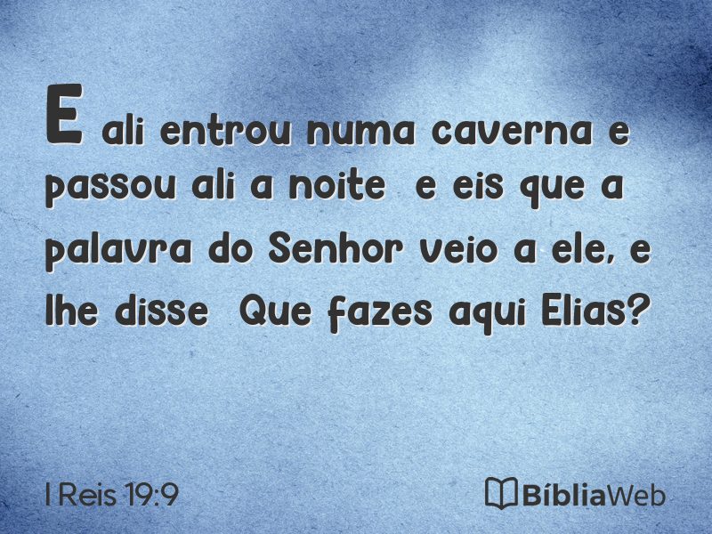 I Reis 19:9 em imagem para compartilhar