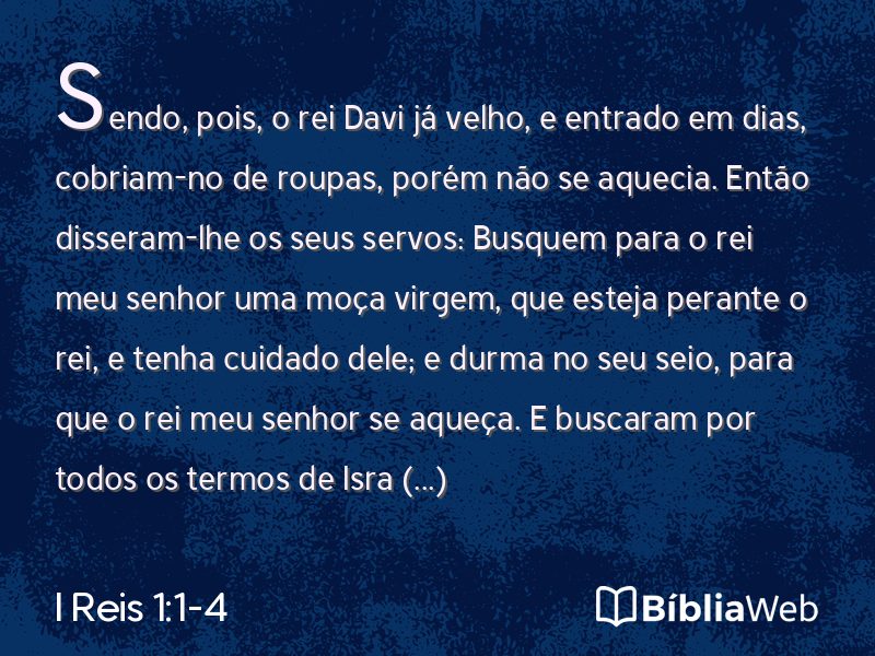 I Reis 1:1-4 em imagem para compartilhar