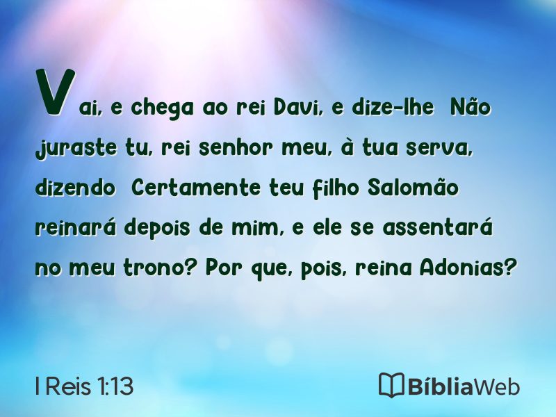 I Reis 1:13 em imagem para compartilhar