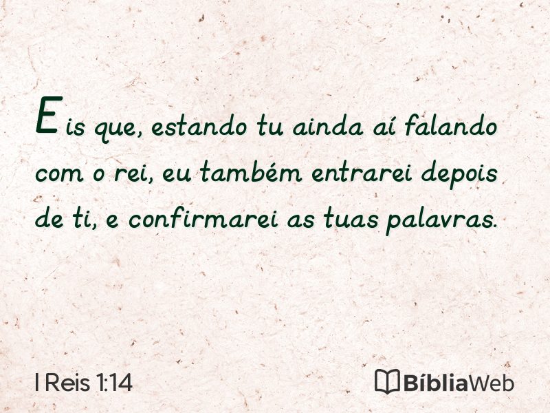 I Reis 1:14 em imagem para compartilhar