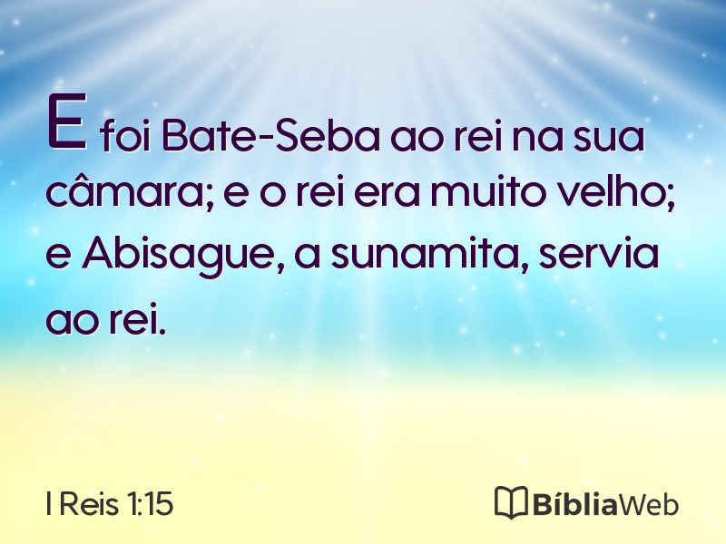 I Reis 1:15 em imagem para compartilhar