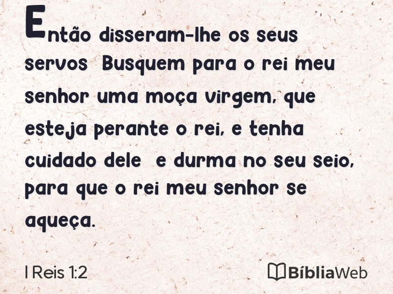 I Reis 1:2 em imagem para compartilhar