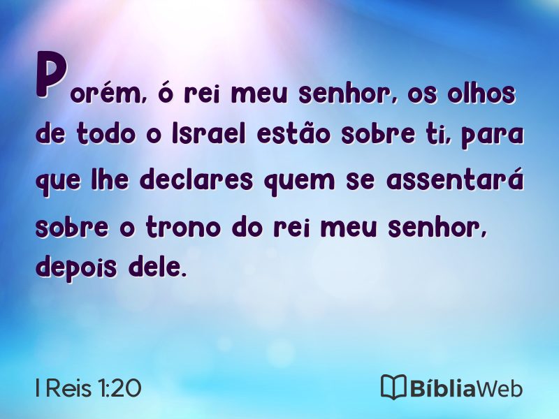 I Reis 1:20 em imagem para compartilhar