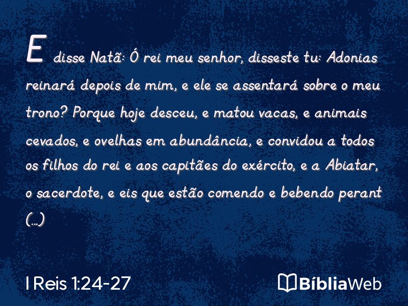 I Reis 1:24-27 em imagem para compartilhar