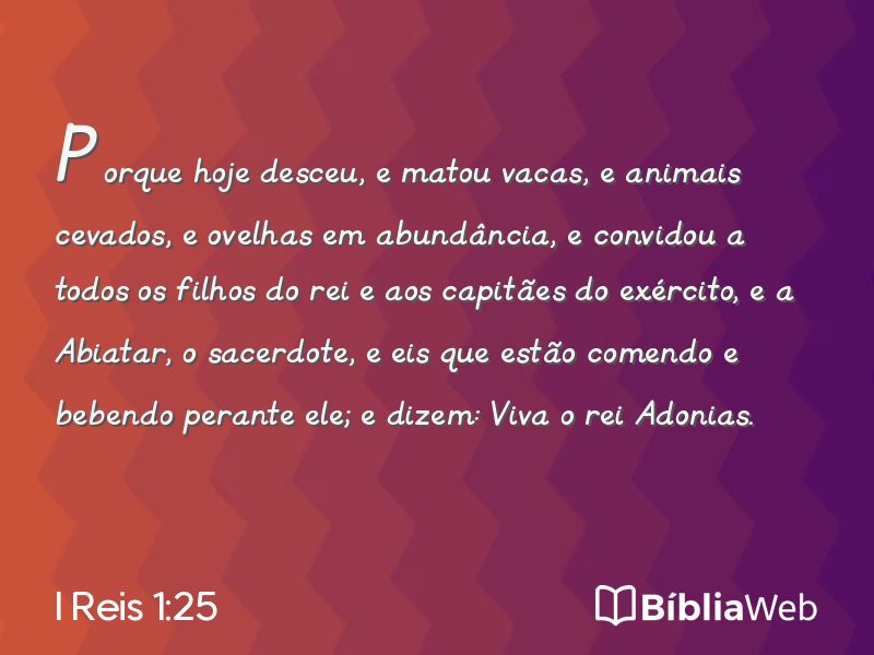 I Reis 1:25 em imagem para compartilhar