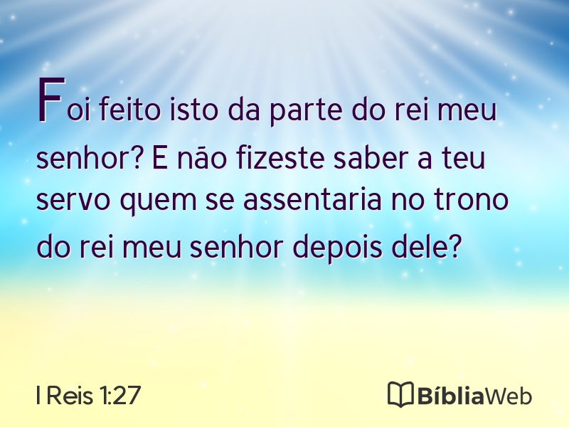 I Reis 1:27 em imagem para compartilhar