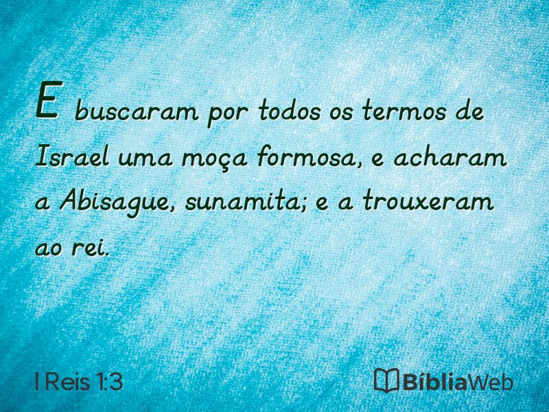 I Reis 1:3 em imagem para compartilhar