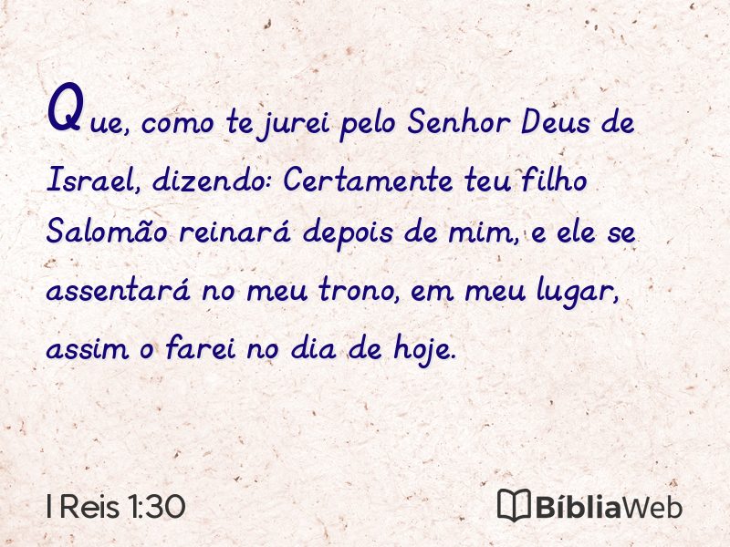 I Reis 1:30 em imagem para compartilhar