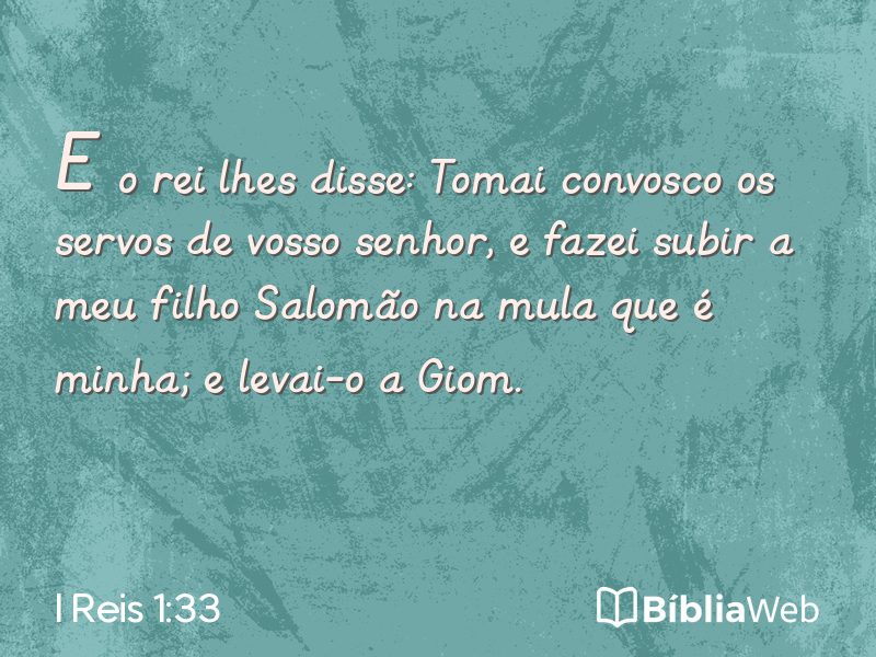 I Reis 1:33 em imagem para compartilhar