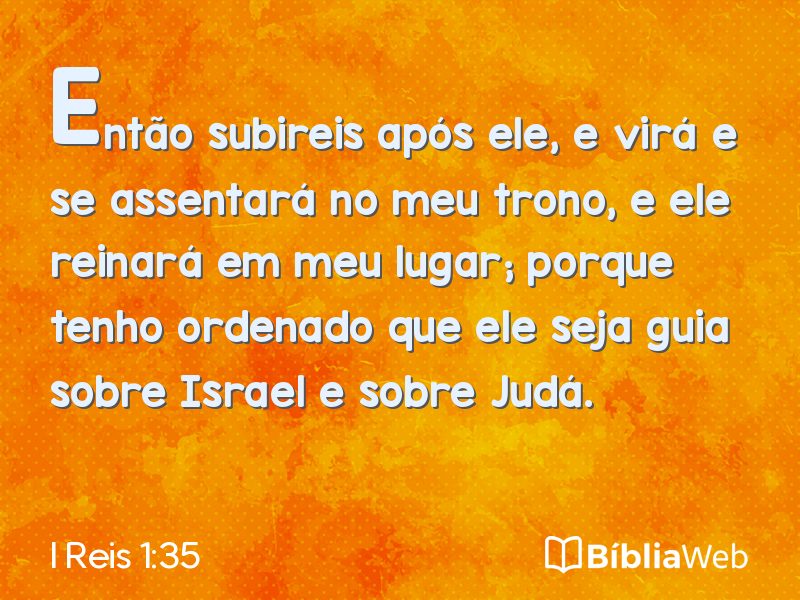 I Reis 1:35 em imagem para compartilhar