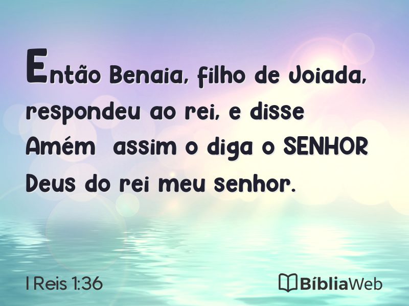 I Reis 1:36 em imagem para compartilhar