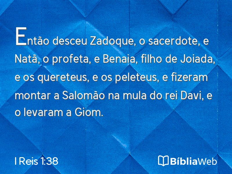 I Reis 1:38 em imagem para compartilhar