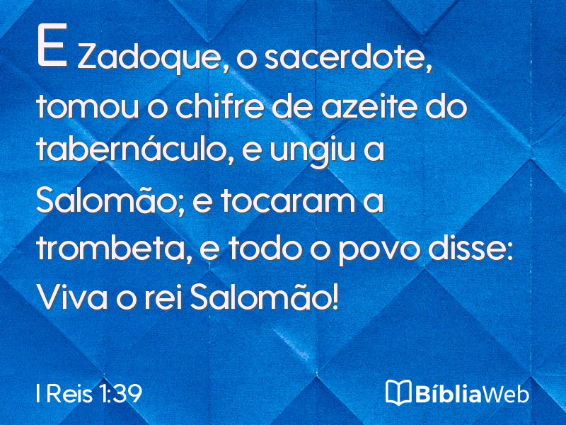 I Reis 1:39 em imagem para compartilhar