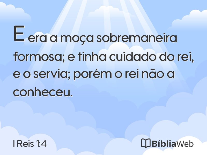 I Reis 1:4 em imagem para compartilhar