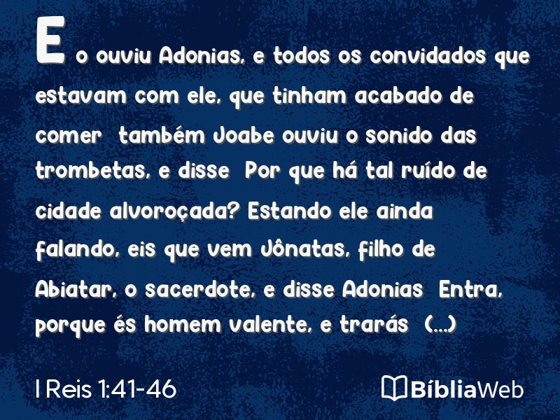 I Reis 1:41-46 em imagem para compartilhar