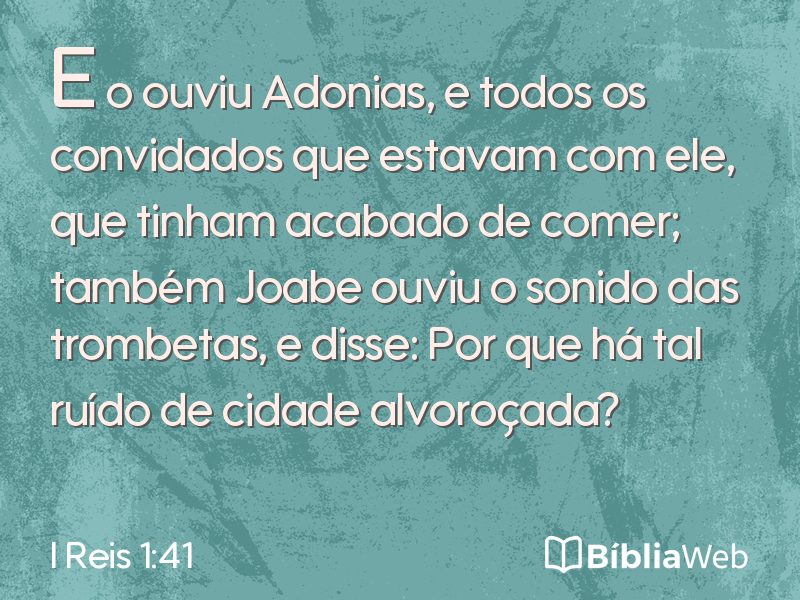 I Reis 1:41 em imagem para compartilhar