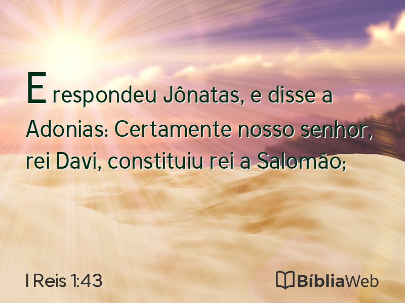 I Reis 1:43 em imagem para compartilhar