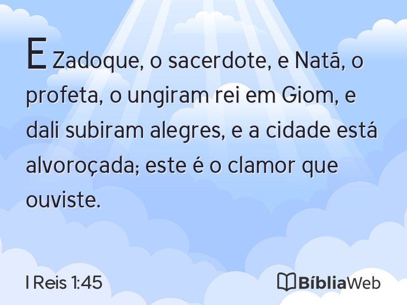 I Reis 1:45 em imagem para compartilhar