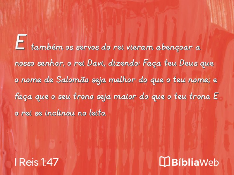 I Reis 1:47 em imagem para compartilhar