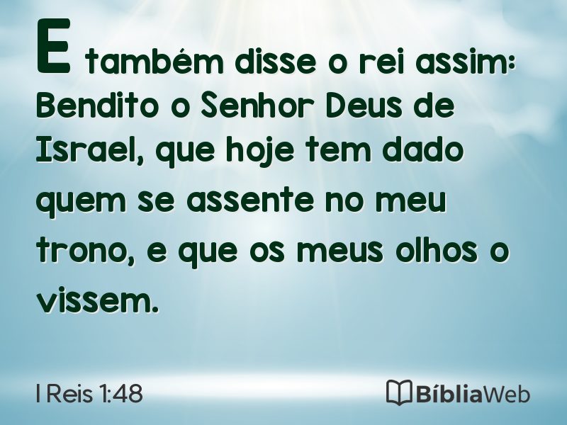 I Reis 1:48 em imagem para compartilhar