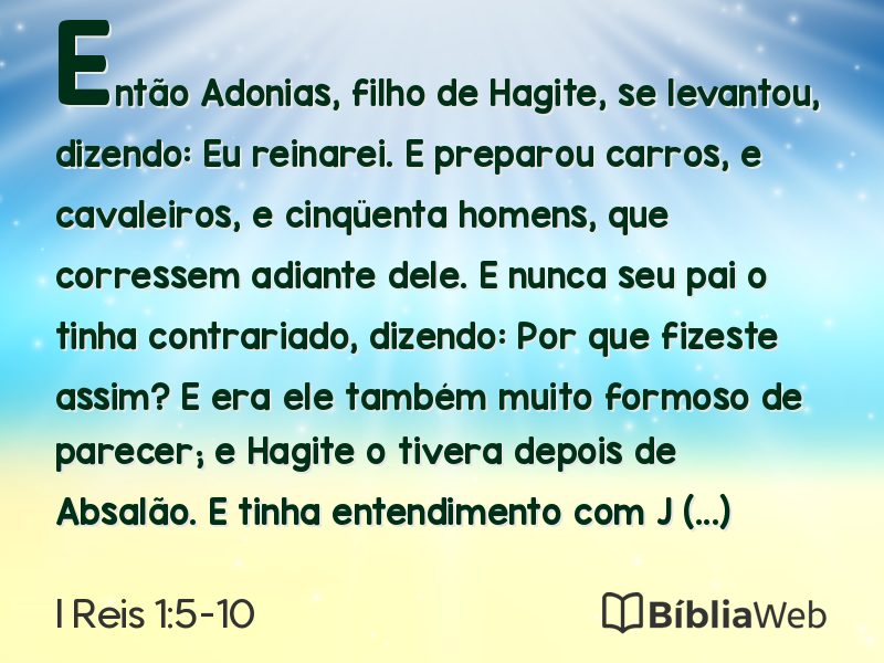 I Reis 1:5-10 em imagem para compartilhar