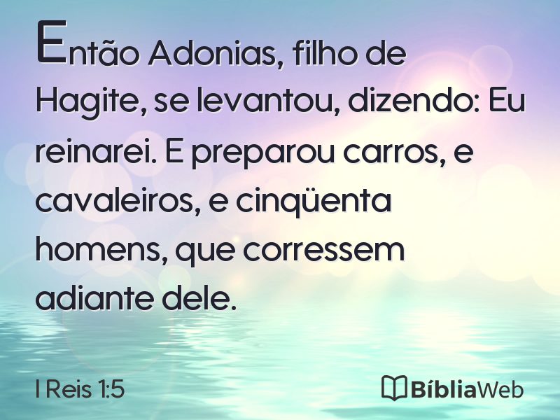 I Reis 1:5 em imagem para compartilhar