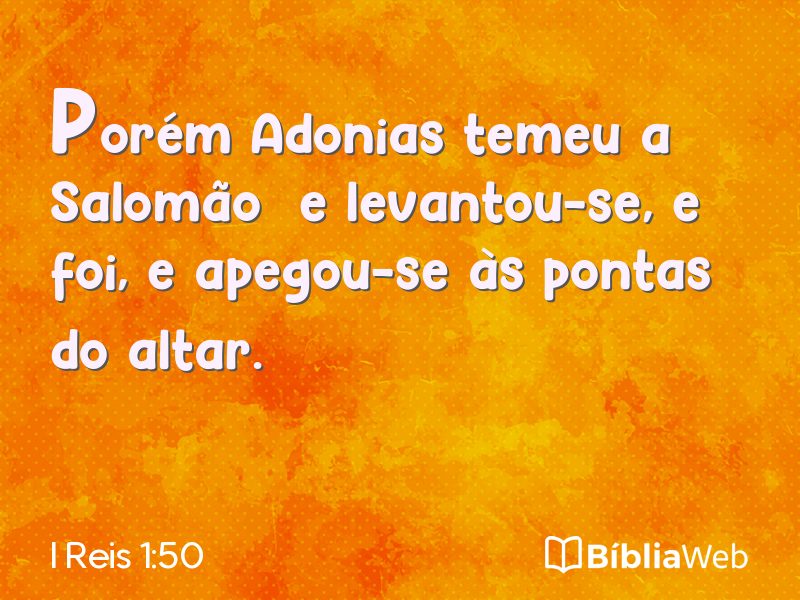 I Reis 1:50 em imagem para compartilhar
