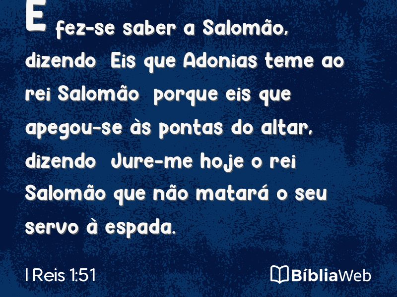 I Reis 1:51 em imagem para compartilhar