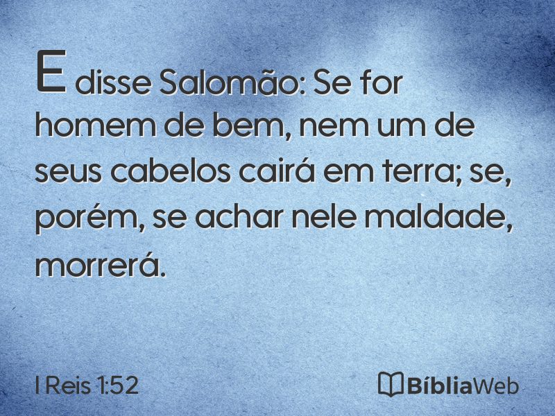 I Reis 1:52 em imagem para compartilhar