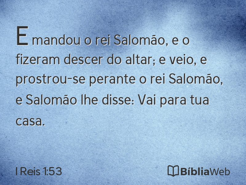 I Reis 1:53 em imagem para compartilhar