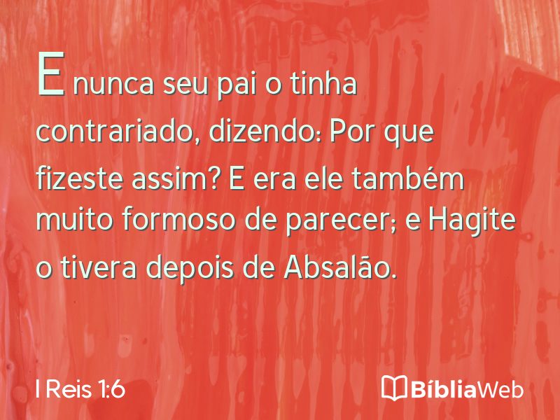 I Reis 1:6 em imagem para compartilhar