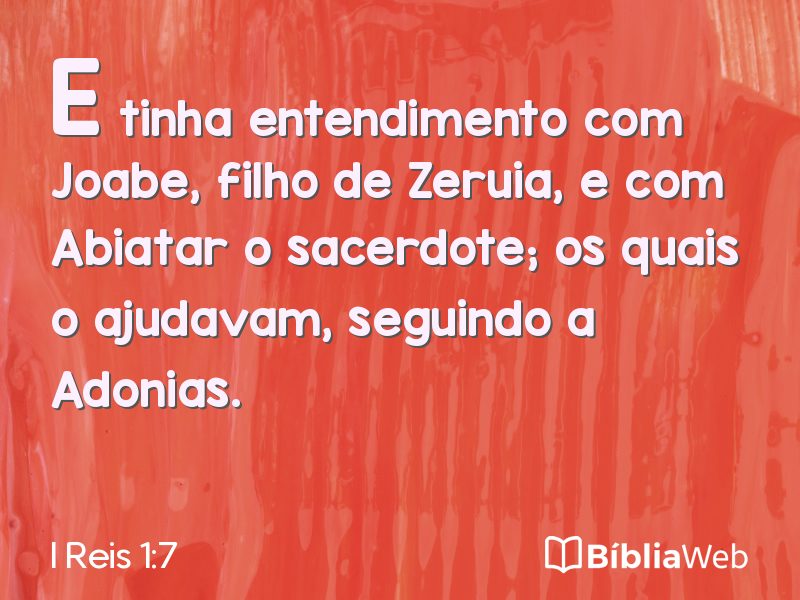 I Reis 1:7 em imagem para compartilhar