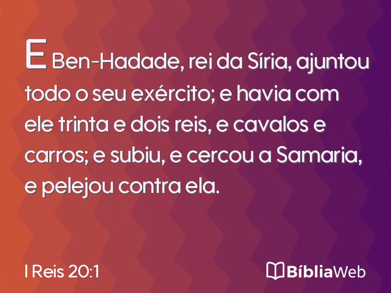 I Reis 20:1 em imagem para compartilhar