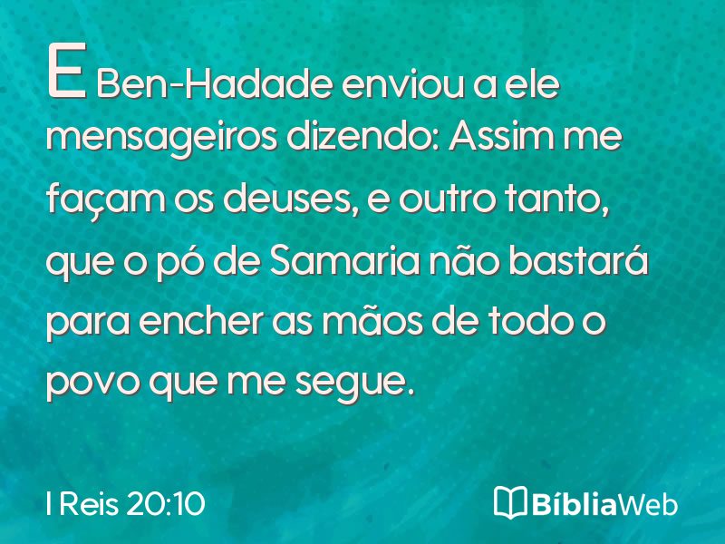 I Reis 20:10 em imagem para compartilhar