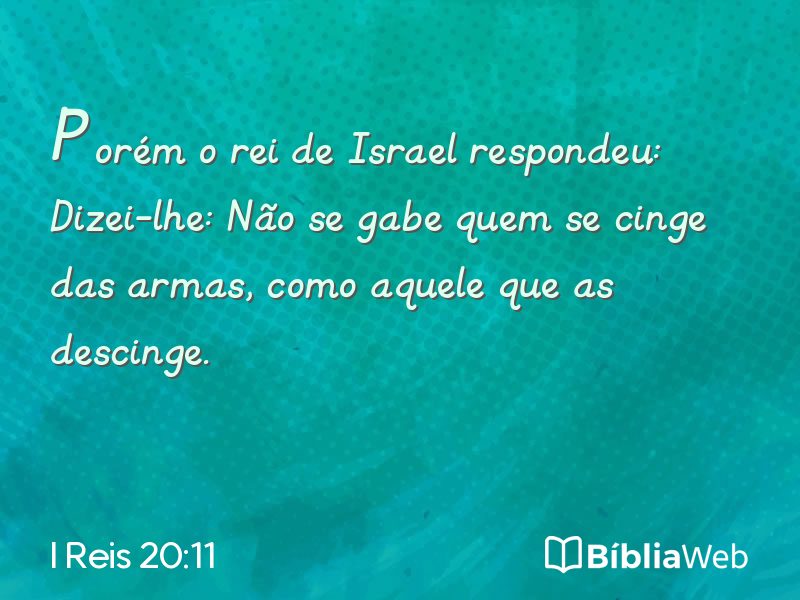 I Reis 20:11 em imagem para compartilhar