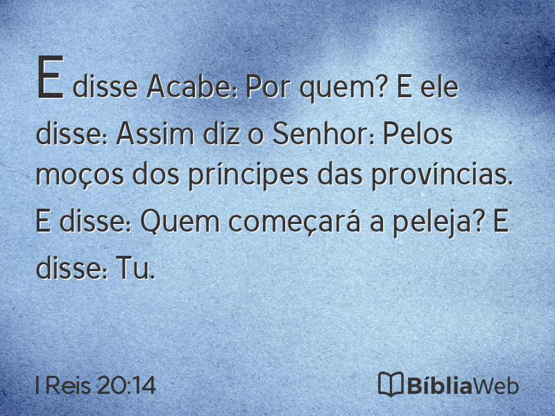 I Reis 20:14 em imagem para compartilhar