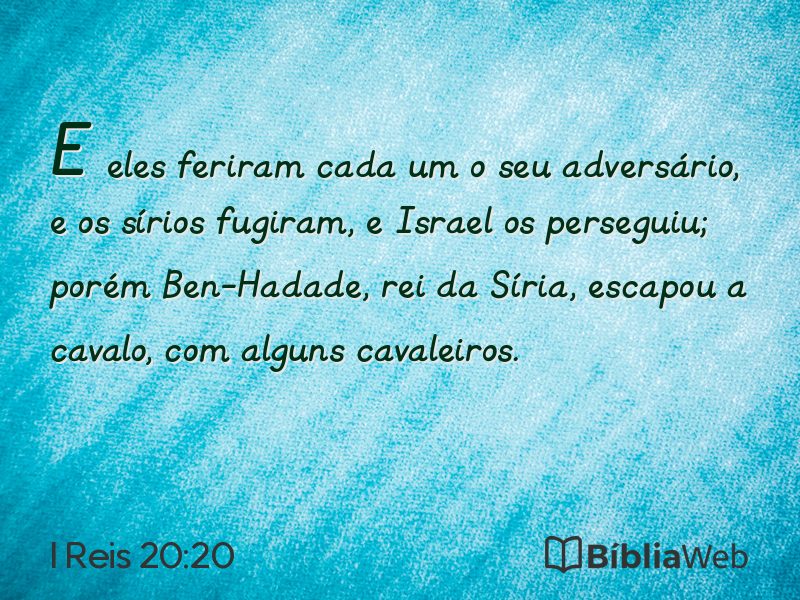 I Reis 20:20 em imagem para compartilhar