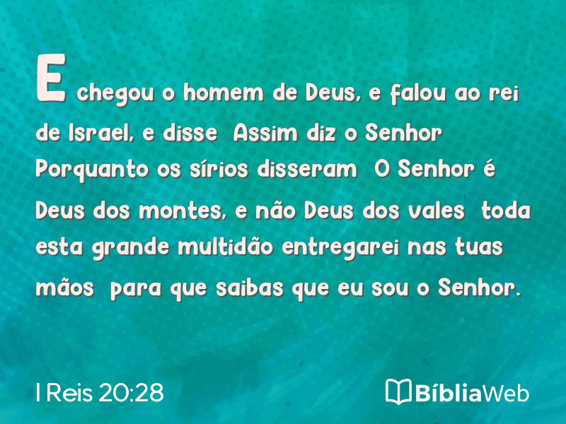 I Reis 20:28 em imagem para compartilhar