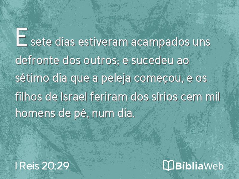 I Reis 20:29 em imagem para compartilhar